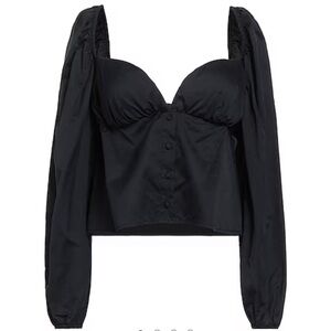 NWT Federica Tosi Black Bustier Blouse - Size 6